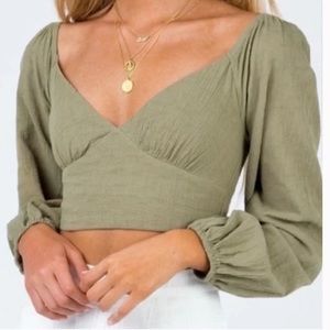 Princess Polly Reign Top in Khaki, Size AU 6 (US 2)